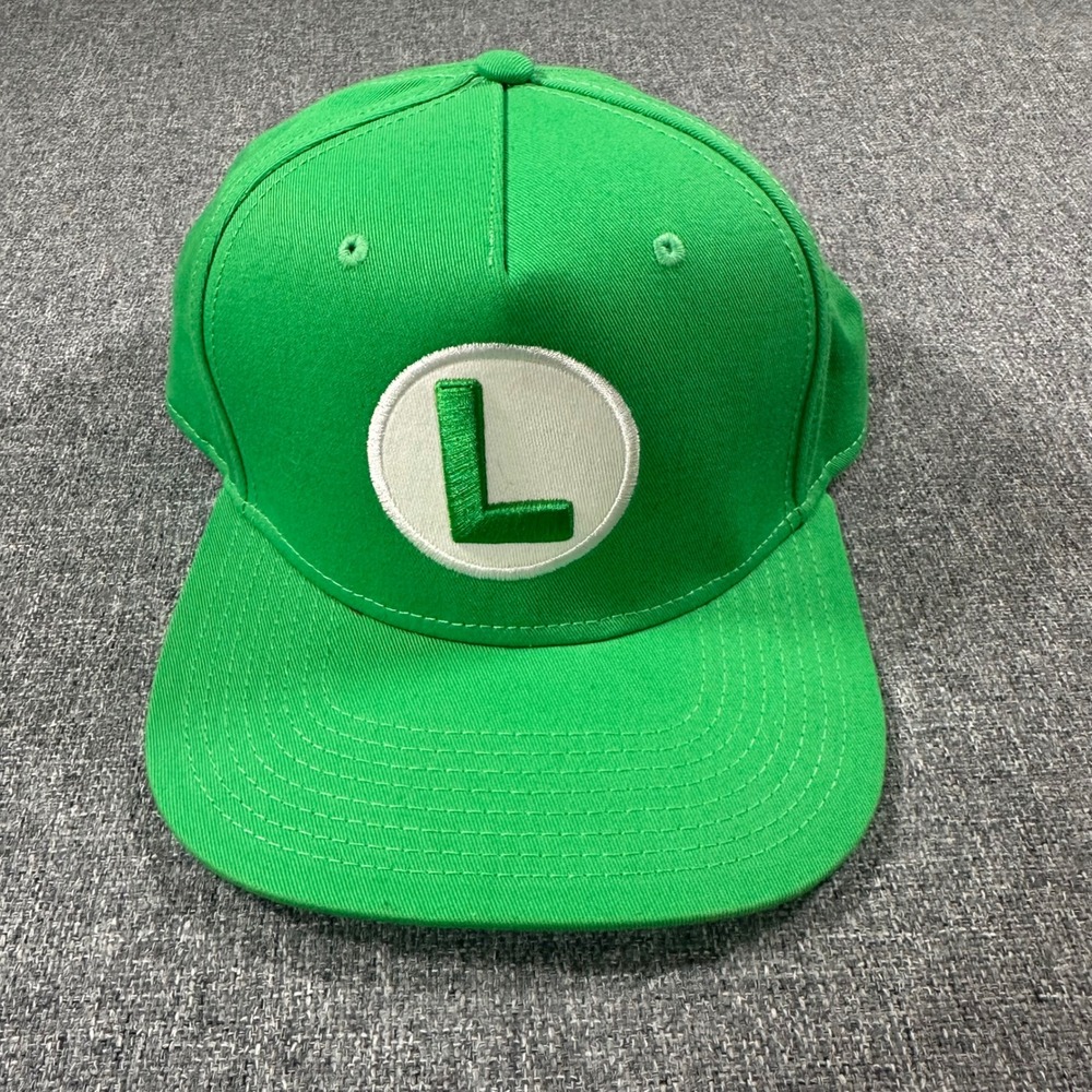 Nintendo Super Mario Luigi Hat Green Snapback Baseball Cap Embroidered Logo OSFM